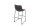 Table de bar microfibre fer 49 cm en gris vintage noir