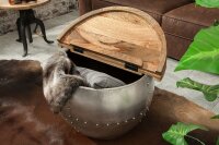 Table basse mangue bois métal Ø 68 cm en...