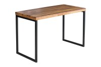 Bureau bois de sheesham métal 118x60 cm en noir...
