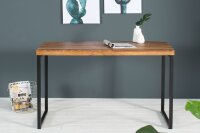 Bureau bois de sheesham métal 118x60 cm en noir...
