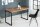 Bureau bois de sheesham métal 118x60 cm en noir naturel