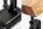 Table dappoint en bois dacacia métal 43x180 cm en noir naturel