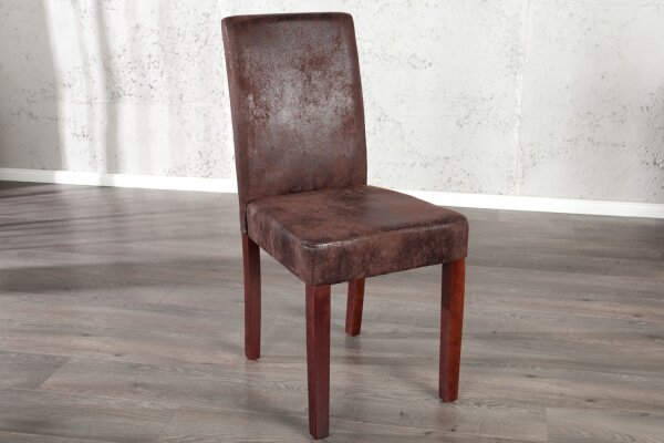 Chaise de salle à manger Microfibre bois 50 cm en marron café