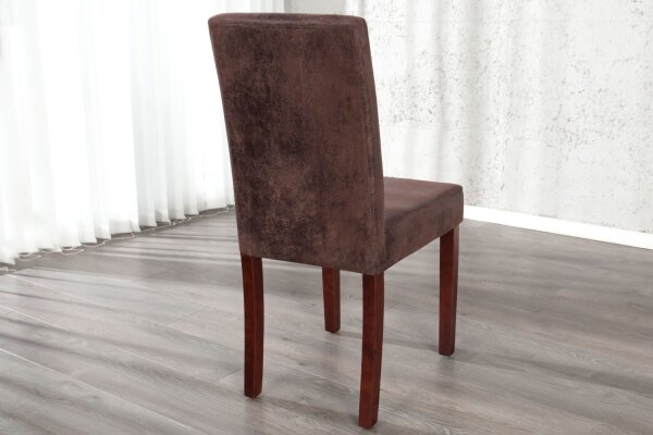 Chaise de salle à manger Microfibre bois 50 cm en marron café