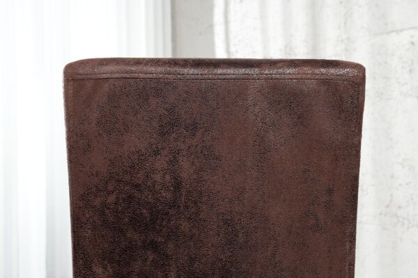 Chaise de salle à manger Microfibre bois 50 cm en marron café