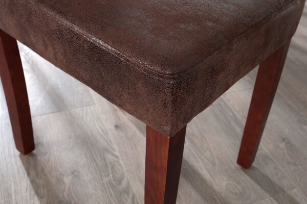 Chaise de salle à manger Microfibre bois 50 cm en marron café