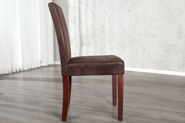 Chaise de salle à manger Microfibre bois 50 cm en marron café