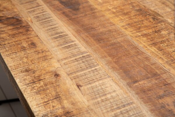 Table de salle à manger Mango bois métal 200x20 cm en noir naturel