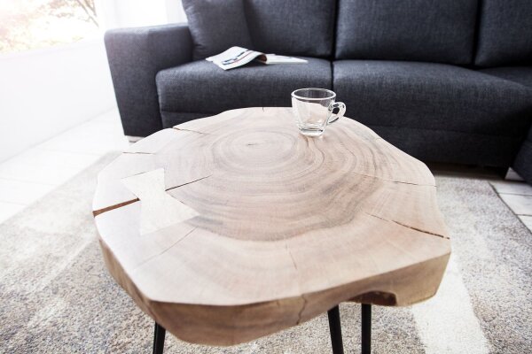 Table dappoint en bois dacacia métal 40x60 cm en blanc noir