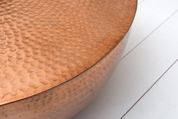 Table basse en aluminium fait main Ø 60 cm en cuivre