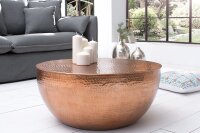 Table basse en aluminium fait main Ø 60 cm en cuivre