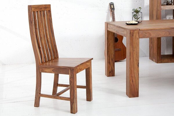 Chaise de salle à manger en bois de Sheesham fait main 56 cm en naturel