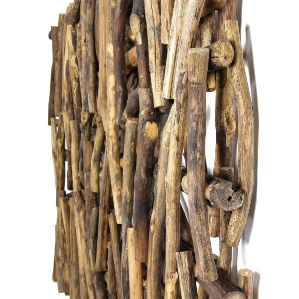 Sculpture murale en bois flotté, travail manuel 55 cm en nature