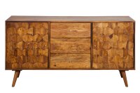 Buffet en bois de sheesham 145 x 75 cm Façades 3D...