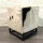 Tabouret peau de vache métal fait main 44x45 cm en noir blanc