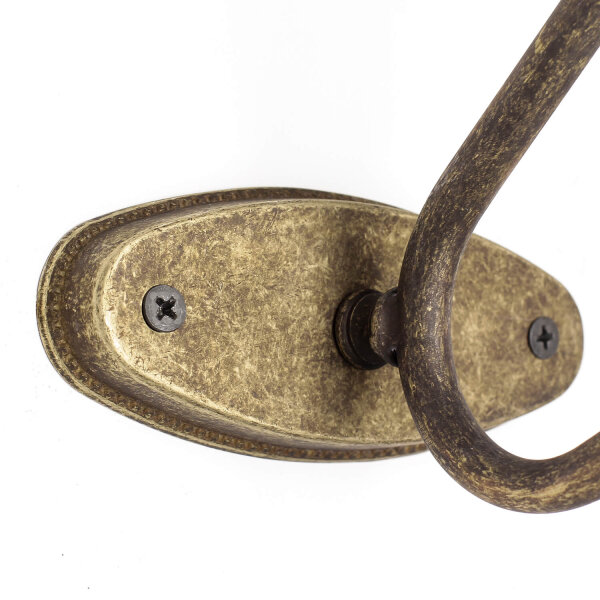 Étagère à serviettes en laiton véritable 5 cm en bronze antique