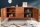 Sideboard acacia 145 x 75cm façades 3D rétro tiroirs portes