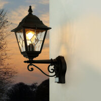 Lampe de cour noire avec détecteur de mouvement...