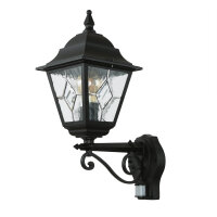 Lampe de cour noire avec détecteur de mouvement...