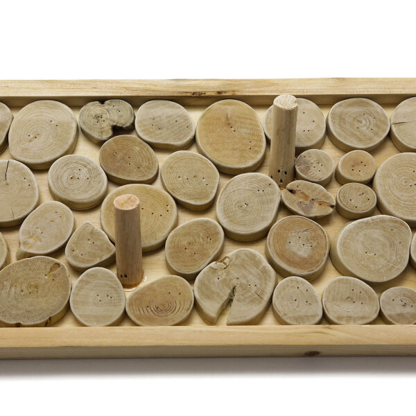 Portemanteau mural en bois flotté 50 cm en naturel