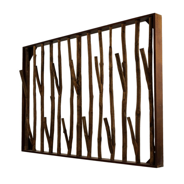 Portemanteau mural en bois flotté 50 cm en brun fait main