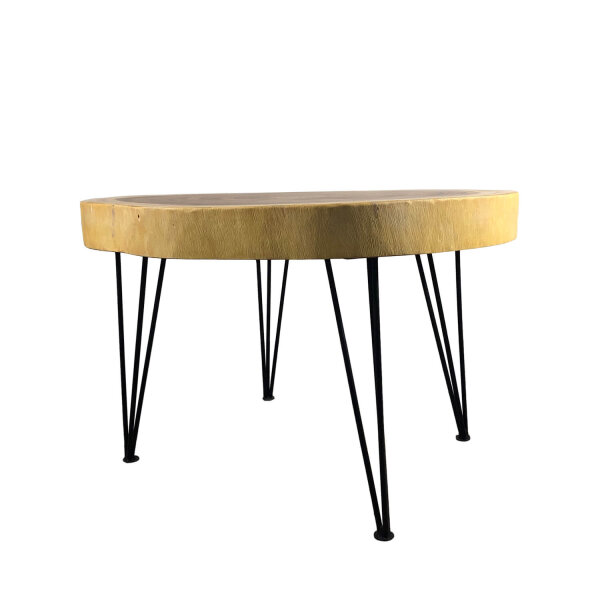 Table basse Rondelle darbre Bois dacacia Métal Travail manuel
