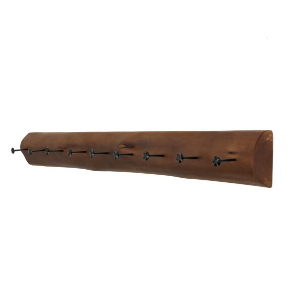 Portemanteau mural bois métal fait main 49,5 cm en brun noir