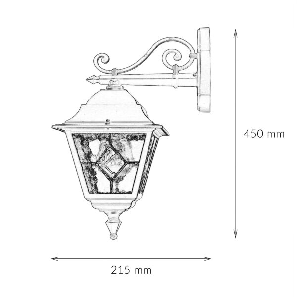 Lanterne dextérieur Noir Rustique IP43 Porte dentrée Cour