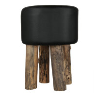 Tabouret en bois fait main Ø 30 cm en bois naturel...