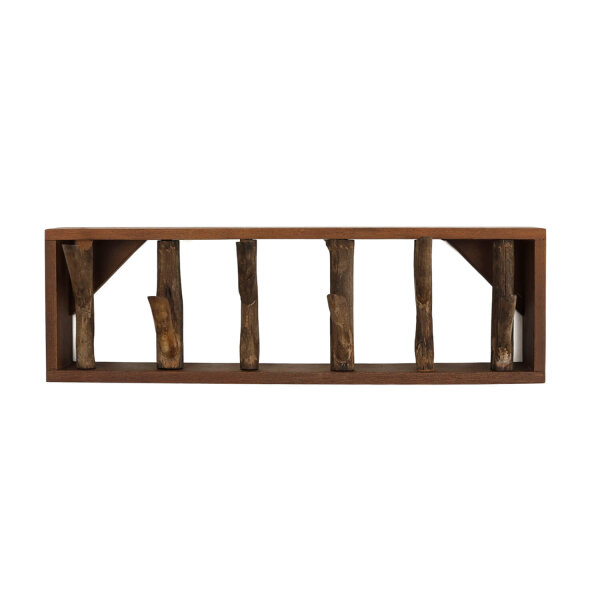 Portemanteau mural en bois flotté 36 cm en nature fait main