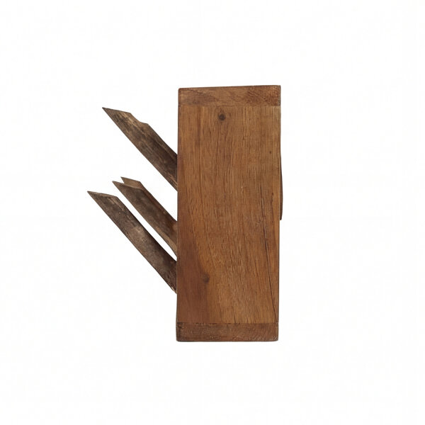 Portemanteau mural en bois flotté 36 cm en nature fait main
