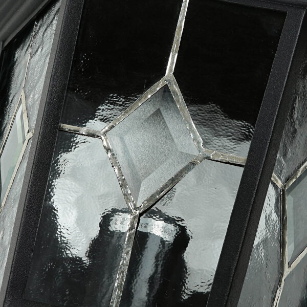 Applique extérieure verre déglise IP43 noir maison