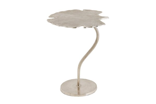 Table dappoint en métal argenté 46x43 cm artisanale