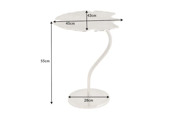 Table dappoint en métal argenté 46x43 cm artisanale