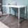 Bureau blanc brillant chromé 120 x 75 cm