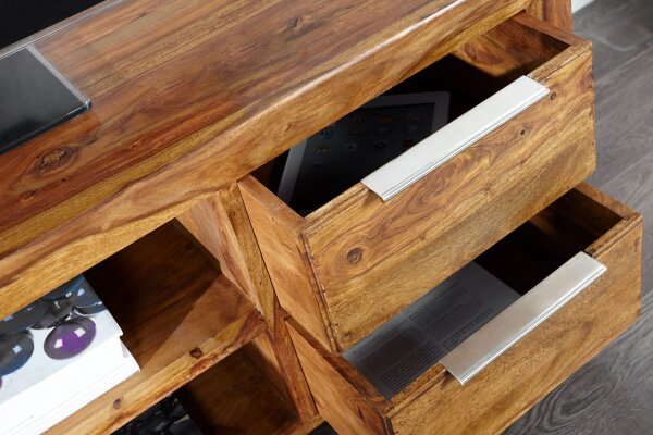 Buffet TV en bois de Sheesham 135 x 50 cm massif Moderne