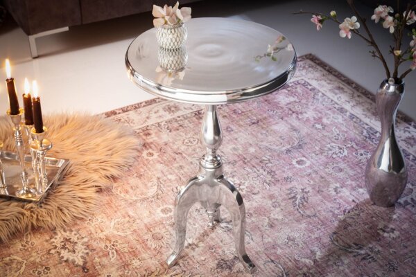 Table dappoint en aluminium argenté 35 x 35 cm