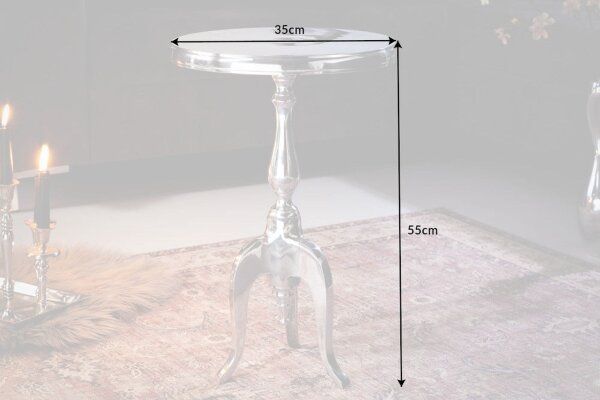 Table dappoint en aluminium argenté 35 x 35 cm