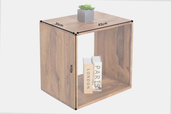 Table dappoint en bois de sheesham naturel 45 x 35 cm