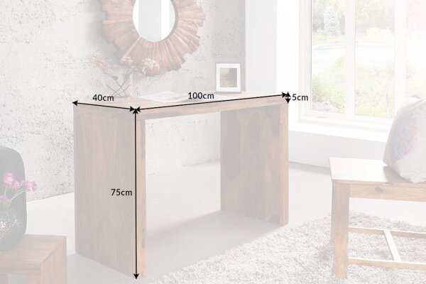 Bureau en bois de sheesham naturel 100 x 75 cm