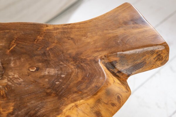 Table dappoint teck métal 40x45 cm Rondelle darbre
