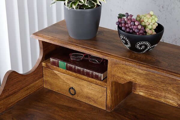 Bureau avec tiroir en bois de sheesham naturel 115x55 cm