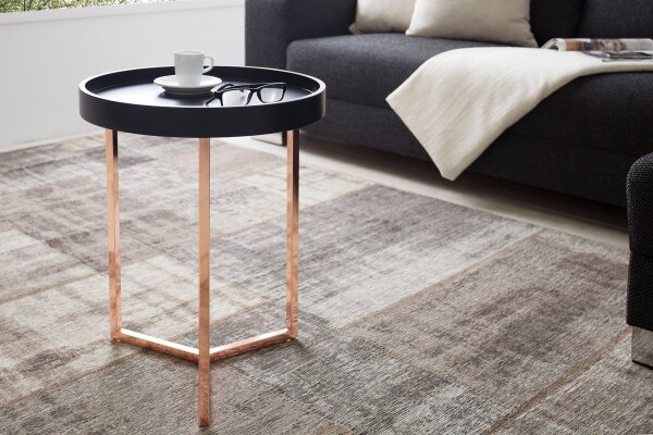 Table dappoint bois métal Ø 40 cm ronde avec plateau