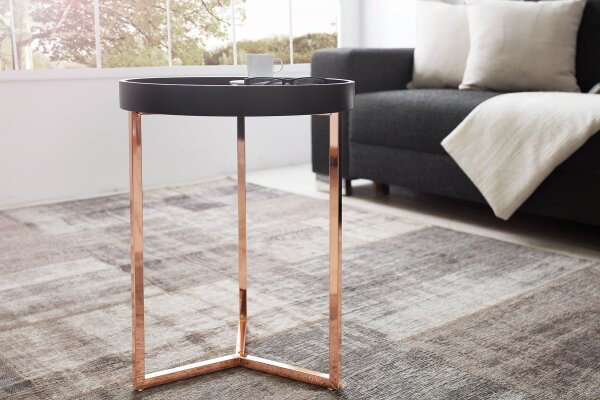 Table dappoint bois métal Ø 40 cm ronde avec plateau