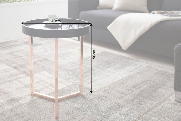 Table dappoint bois métal Ø 40 cm ronde avec plateau