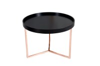Table basse bois métal noir cuivre 60x60 avec plateau