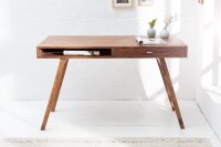 Bureau avec tiroir en bois de sheesham naturel 117x75 cm