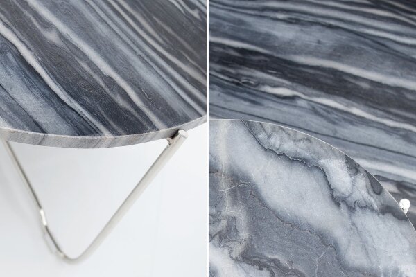 Table basse en marbre métal gris argenté 62 x 62 cm