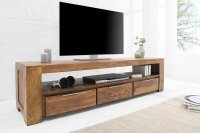 TV Lowboard bois Sheesham largeur 170 cm tiroirs grand...