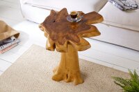 Table dappoint en teck 50x50 cm travail manuel tranche...
